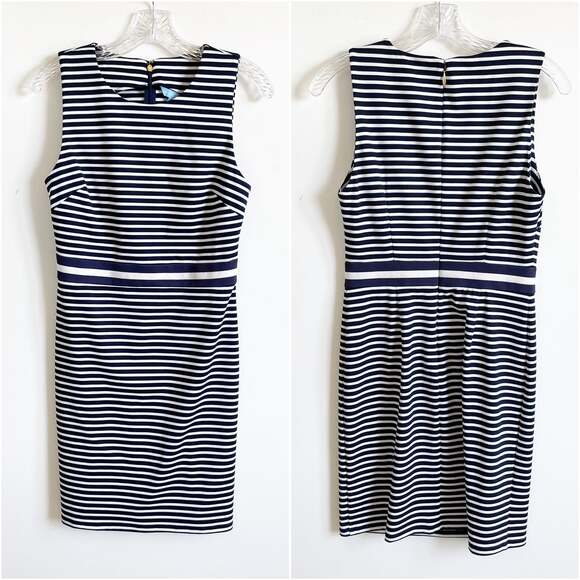 NWT Draper James Navy Striped Ponte Sheath Dress - Picture 3 of 7
